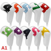 【ราคาถูกสุด】Hot ปลอกหุ้มไม้กอล์ฟ 10pcs 6 color High-end golf iron head cover Iron head cover Wedge cover 4-9 ASPX