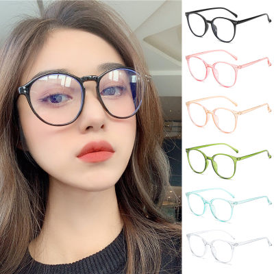 Ladies Fashion Anti-Radiation Spectacle Frame Student Round Rice Nail Glasses Unisex Clear Transparent Lens Women Wild Flat Light Eyewear