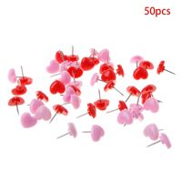 Heart shape 50pcs Plastic Quality Cork Board Safety Colored Push Pins Thumbtack Office School Accessories Supplies Push Pins Clips Pins Tacks