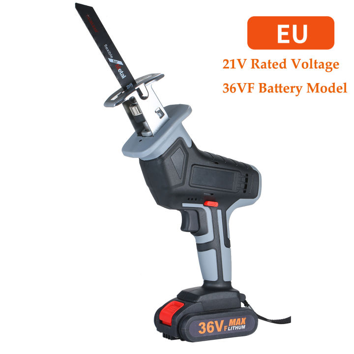 electric-reciprocating-saw-36vf-cordless-li-ion-reciprocating-saw-fast-charger-for-wood-metal-cutting-variable-speed-and-tool-free-blade-change-21v-rate-voltage