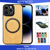 EPTWOO สำหรับ OPPO RENO 8T 8Z 8 7 7Z 6 6Z 5 4G 5G กรณีไร้สายแม่เหล็กชาร์จกันกระแทก Soft Matte หลังหนังสำหรับผู้หญิงผู้ชาย SD-M1