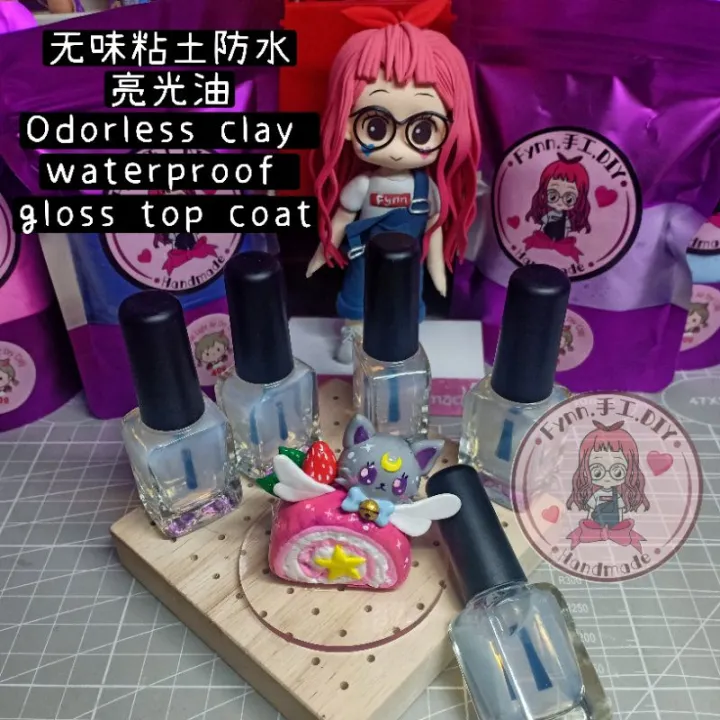 Ready Stock 无味粘土防水亮光油 轻粘土 软陶土 树脂土odorless Clay Waterproof Gloss Top Coat Bright Oil 11ml Lazada
