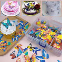 Edible Cake Decoration Mixed Flowers Butterfly Glutinous Wafer Rice Paper Baking Tools Wedding Birthday Party Cake Decorating