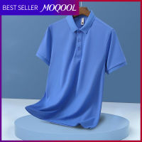 MOQOOL ชุดทำงานคอเสื้อแขนสั้นแห้งเร็วเชิ้ตโปโลสั่งทำออกแบบได้เองเสื้อยืดลายอักษรจีน