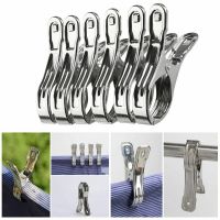 6pcs Stainless Steel Large Beach Towel Clips Clothespins Clothes Pegs Clothes Hanger Clamp Storage Organization Clip Hanger Clothes Hangers Pegs