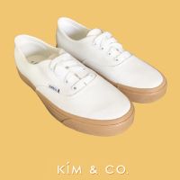 ลด 50% (พร้อมส่ง)KIM&amp;CO. Cookie รองเท้าผ้าใบสีครีมน้ำตาล ใส่แล้วเท้าเรียว ขับสีผิวให้ดูสว่างขึ้น(ขายดี)