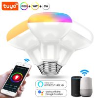 Tuya WiFi Smart Led Light Bulb 15W E27 หรี่แสงได้ RGB Color Smart Bulb Smart Life รีโมทคอนโทรลพร้อม Alexa Google Home Lighting☻