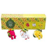 Elephant Parade Multipack - Exotic Fruits 3x5cm (5cm) รูปปั้นช้างทำมือขนาดเล็กหลากสีสัน จากเชียงใหม่