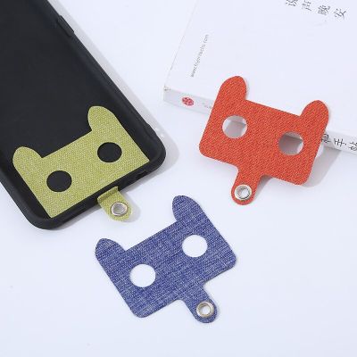 Universal Mobile Phone Security Hook Card Cat Eye Shaped Gasket Removable Adjustable Neck Cord Strap Clip Cord Anti-loss Patch