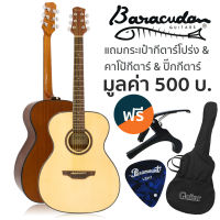 Baracuda OM-200 กีตาร์โปร่ง 40 นิ้ว ทรง OM ไม้แอนเกิ้ลแมนสปรูซ /ไม้มะฮอกกานี ลูกบิดนิกเกิลสีเงิน * กีตาร์โปร่ง Finger Style * + แถมฟรีกระเป๋า &amp; คาโป้ &amp; ปิ๊ก