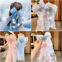 【hot】◘▪๑  LOLITA Korean princess hairpin girl with Bow Hair Carlolita Mesh top clip little hair accessories headband