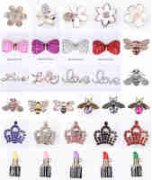 Bling Metal Rhinestone Croc Charms Crown Love Lipstick Bee Butterfly Shoe Decorations Girls Women Shinny Croc Accessories Headbands