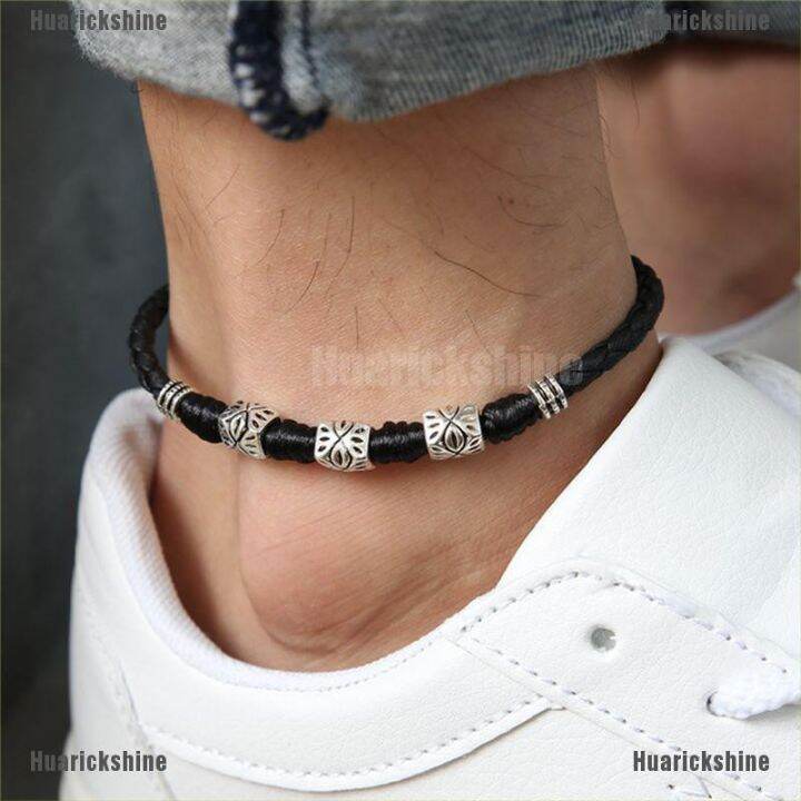 สร้อยข้อเท้า-แบบสายเชือกถักแฮนด์เมด-เครื่องประดับสำหรับผู้ชาย-และผู้หญิง