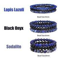 Natural Stone Bracelets For Women Men Lapis Lazuli Beaded Bracelet Buddha Black Onyx Bracelet Minimalist Yoga Meditation Jewelry