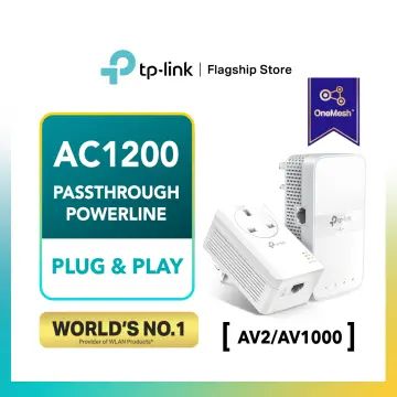 TP-Link Powerline Wi-Fi Extender (TL-WPA7617) - AV1000 Powerline Ethernet  Adapter with AC1200 Dual Band Wi-Fi, Gigabit Port, Passthrough, OneMesh