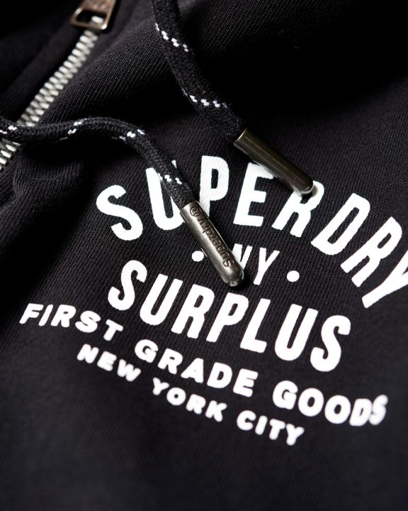 superdry-surplus-goods-ziphood-ฮู้ดดี้-เสื้อฮู้ดแบบมีซิป-สำหรับผู้ชาย-สี-jet-black