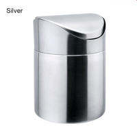 Stainless Steel Small Mini Trash with Swing Top Lid Countertop Trash Cans for Desk Car Office Kitchen Accesories Bucket Garbage