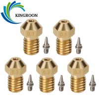 4pcs 3d printer Nozzle E3D V6 V5 Brass Nozzle M6 threaded 0.2 0.3 0.4 0.5mm Removable Stainless Steel Tips for 1.75mm filamentt ELEGANT