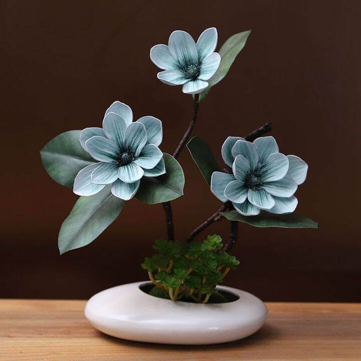 mzd-flower-set-tabletop-ceramics-vase-chinese-magnolia-flower-set-ceramic-vase-decoration-living-room-dining-table-decoration-flower-holiday-party-decoration