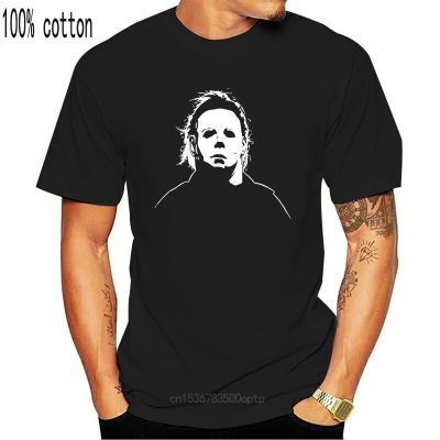 เสื้อยืดลําลองสําหรับผู้ชายแขนสั้นคอกลมพิมพ์ลาย Michael Myers Halloween Mask Size S-Xxxl  FWEJ