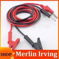 Merlin Irving Shop 1M Double End Test lead Wire Line Electrical Voltage Banana Plug and Alligator Clip Crocodile 15A diy for Multimeter