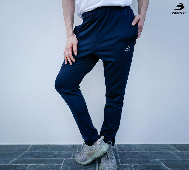 bcs-sport-กางเกงจ๊อกเกอร์ขายาว-สีพื้น-ทรงเข้ารูป-unisex-รหัส-sf604-bcs-classic-jogger-pants