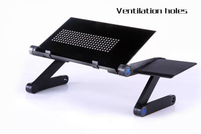 Adjustable Aluminum Laptop Desk Ergonomic Portable Laptop Stand Holder For Bed Notebook Stand With Cooling Fan Mouse Board