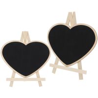 【YD】 2pcs Small Chalkboard Desktop Chalk Board Sign Shaped Message