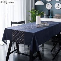 Free Shipping Blue Tablecloth Gold Dots Table Cover Mantel De Mesa Multifunction Printed Cloth Nappe Centrini Moderni Obrus