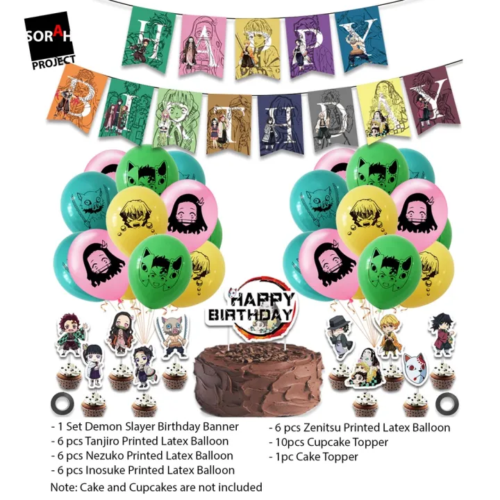 Anime Demon Slayer Birthday Party Decoration Balloon Theme Set Package ...