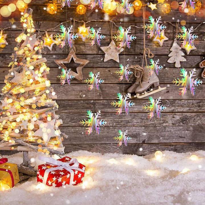 3D Artificial Snowflakes Paper Garland Banner Christmas Decorations for  Home Winter Birthday Party Fake Snow New