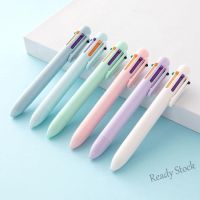 【Ready Stock】 ⊙ C13 Creative Macaron 6 Color Ballpoint Pen Morandi Candy Color Pressing Pen Student Multicolor Oil Pen Color Hand Account Pen