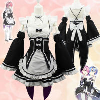 Rem Ramเครื่องแต่งกายคอสเพลย์แม่บ้านRe:Zero Kara Hajimeru Isekai Seikatsu Kawaii Cosชุดชีวิตใหม่ในโลกที่แตกต่างอะนิเมะแม่บ้าน