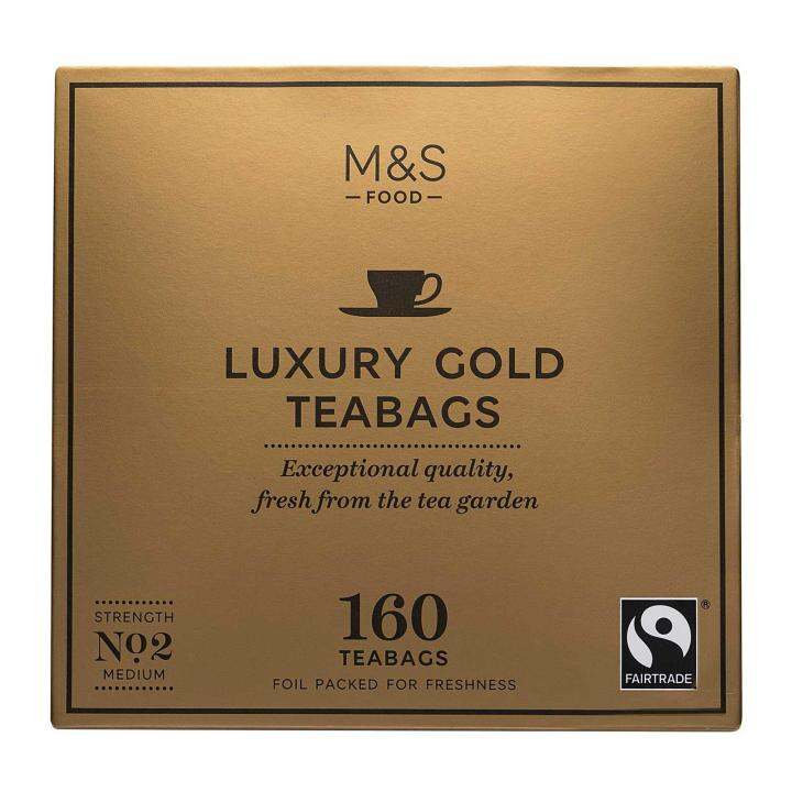 M&S Fairtrade Luxury Gold Teabags 80 160 per packs 250g 500g x1 Marks