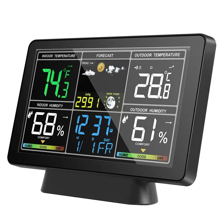 Weather Station Digital Alarm Clock Barometer Outdoor Sensor ...