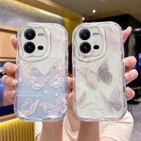 เคสสำหรับ Vivo V25 5G เคสแฟชั่นพรีเมี่ยมดีไซน์รูปผีเสื้อที่สวยงามสำหรับเด็กผู้หญิงเคสเคสซิลิโคนกันกระแทกโทรศัพท์แบบนิ่มเคสป้องกันฝาหลัง