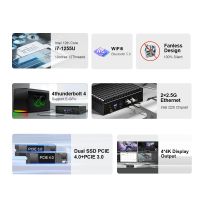 Mini PC Fanless Design intel core i5 i7 Dual lan 4K output Supoort windows 11 gaming industrial Computer