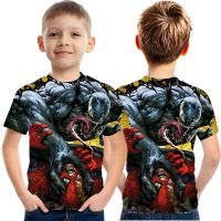 2021 New Cartoon Venom Spider man 3D Printing Street Style Kid Boy Cute Short-sleeved T-shirt