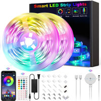 5M แถบไฟ LED RGB + 40คีย์รีโมทคอนโทรล + 12V 2A อะแดปเตอร์บลูทูธควบคุมแอพนำสมัยการควบคุมเสียงเพลงชุดไฟ LED Stripfor Holiday Light Home Decoration