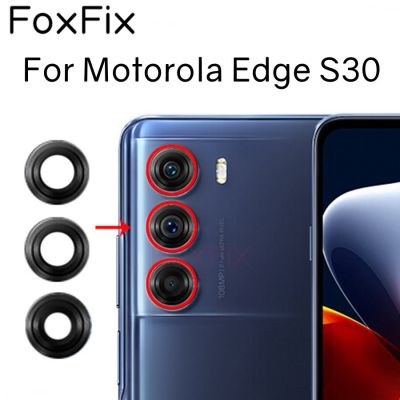 กระจกกล้องถ่ายรูปด้านหลังด้านหลังสำหรับ Motorola Edge S30 5G อะไหล่พร้อมกาวสติกเกอร์ XT2175-2