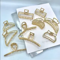 【YF】☫❦∋  Fashion Hollow Hair Metal Claw Hairpin Headband Non Crab Gold Color Accessories