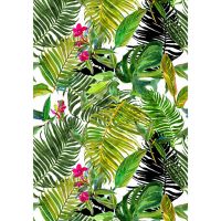 ◙☼﹍ Tropical Jungle Seamless Waterproof Removable Self Adhesive Wallpapers For Walls In Rolls Living Room Bedroom Decor Stickers