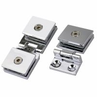 【LZ】 1Set Zinc alloy Glass Door Hinge Single/double Hinges Installation Hole Cabinet Door Glass Hinge Glass Clip for 5-8mm thickn