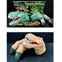 ของเล่น ถุงมือไดโนเสาร์ยางพารา ไดโนเสาร์มือหุ่นถุงมือยางนุ่มสามเหลี่ยมT-Rex