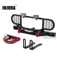 ♠ INJORA Metal Front Camel Trophy Bumper with Light for 1/10 RC Crawler Car TRX4 TRX-4 Defender Upgrade