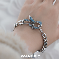 WANGXIY สร้อยข้อมือรูปงูเทรนด์แฟชั่นใหม่เครื่องประดับมือที่เป็นกลางเครื่องประดับชั้นดีสวมใส่ทุกวัน