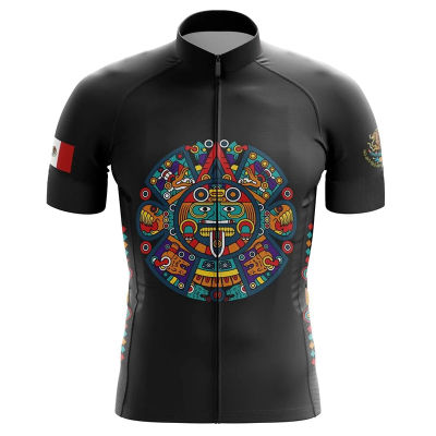ใหม่ร้อนผู้ชายเม็กซิโกธงชาติทีมขี่จักรยานย์สีเขียวสีดำจักรยานเสื้อผ้าจักรยานสวมใส่แขนสั้นปรับแต่ง