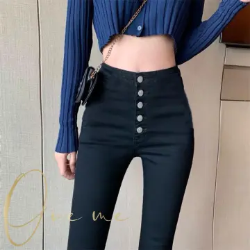 ONEME#COD 3 buttons High waist Skinny Pants For Women Denim Jeans Korean  Pants Maong Pants Ladies Jeans Slim Fit Jeans Good Quality