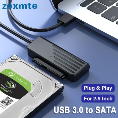 Zexmte SATA เป็น USB 3.0สายเคเบิลสำหรับ2.5นิ้วเอ็กซ์เทอร์นัลฮาร์ดดิสก์ฮาร์ดไดรฟ SSD การถ่ายโอนข้อมูลได้ถึง6อะแดปเตอร์ Gbps USB 3.0ไปยังอะแดปเตอร์สาย Sata III