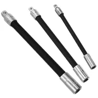 3-Piece Electric Wrench Elastic Connecting Rod Universal Flexible Shaft Quick Ratchet Wrench Spring Extension Rod